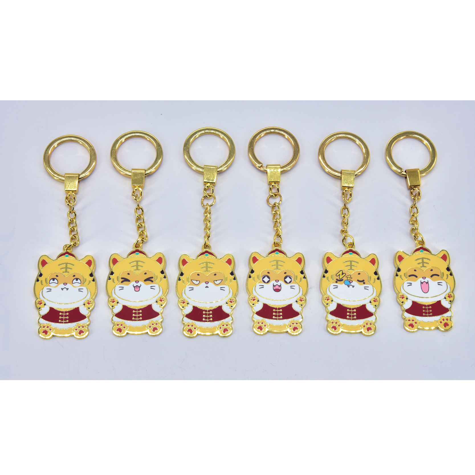 Year of the Tiger cartoon custom metal keychain