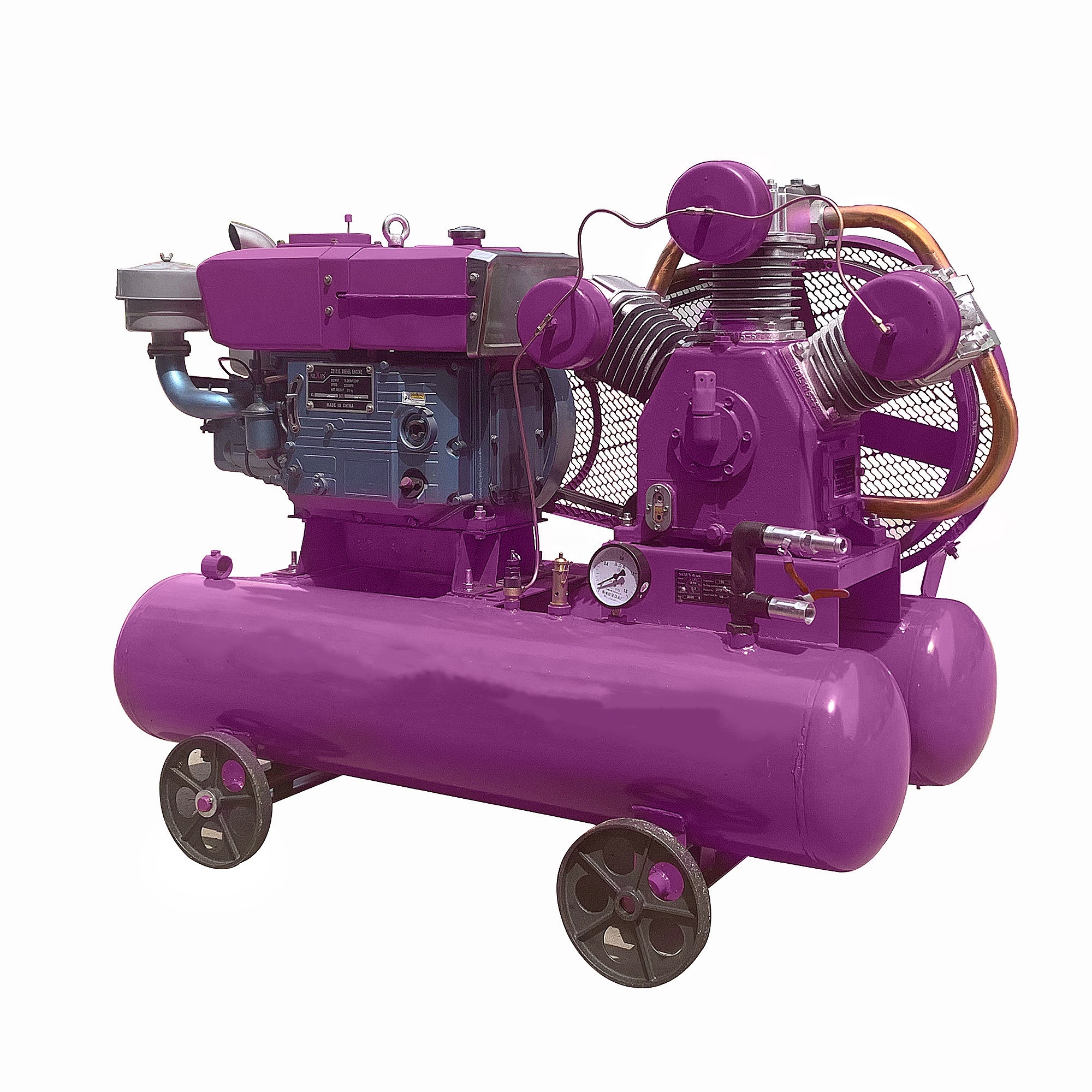 Diesel Portable Piston Air Compressor Mobile for Jack Hammer / Mining
