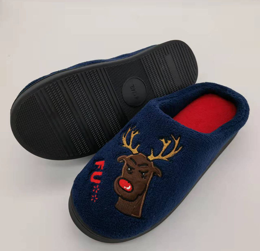 christmas fur slippers