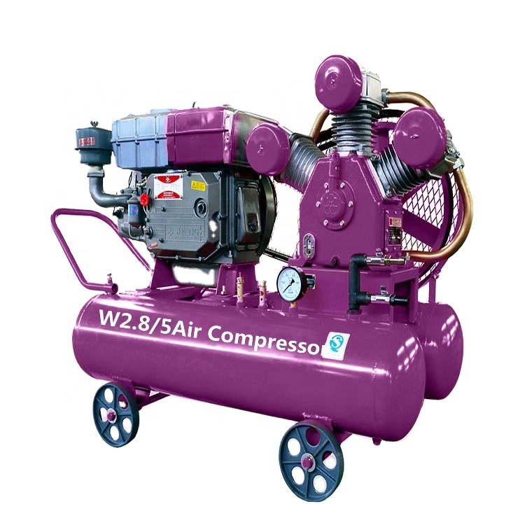 Mining High pressure portable w2.8/5 portable diesel piston diesel air compressor