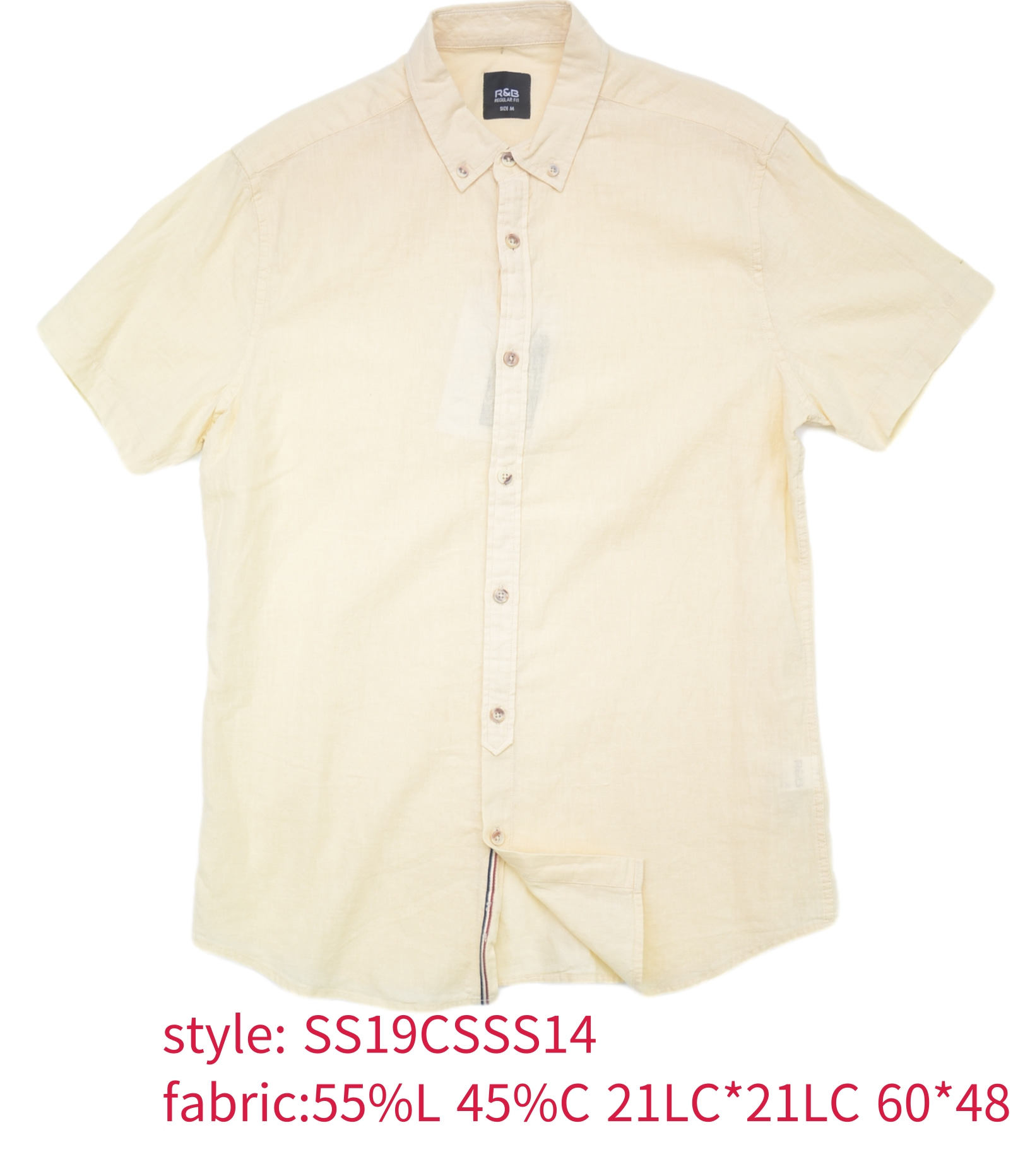 Men's short sleeve shirt，Mens Button Down Collar shirt