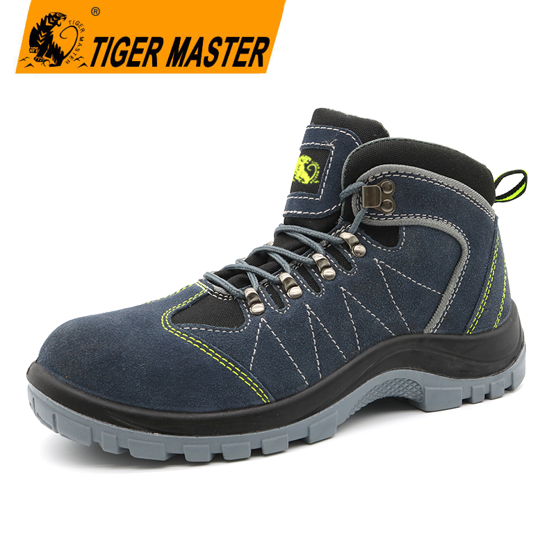 Anti slip pu outsole steel toe mid plate suede leather cheap price sport safety shoes