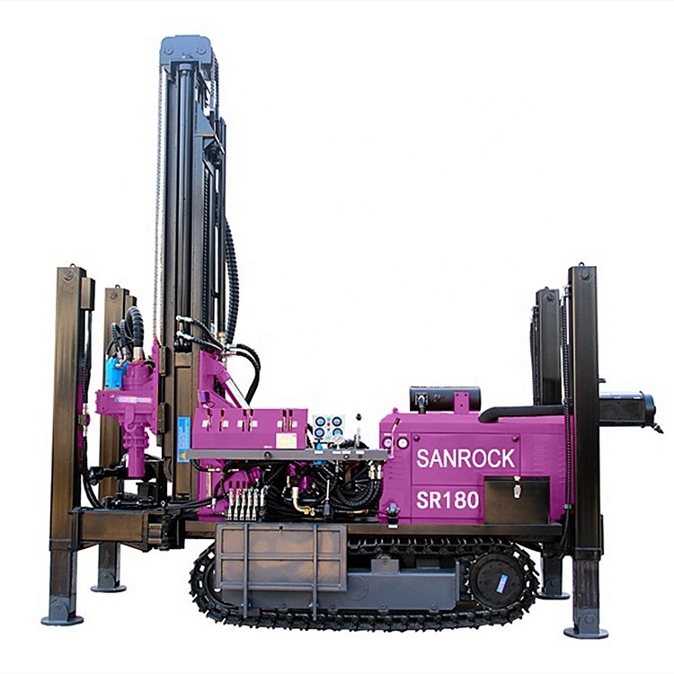 180meters depth crawler DTH water well drilling rig with air compressor and mud pump