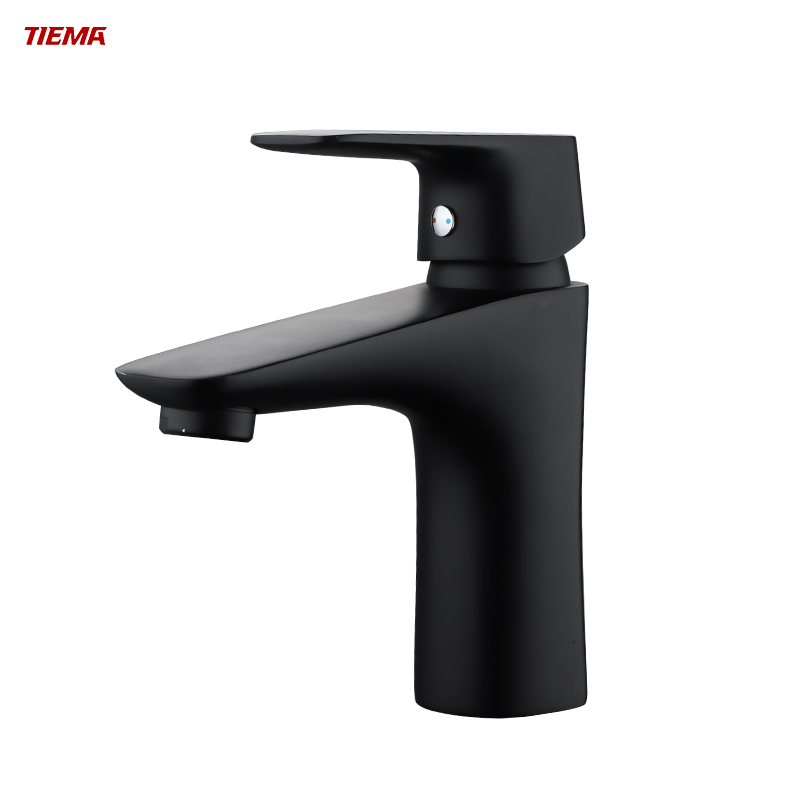 TIEMA ZS80703 Black New Design basin cold water faucet black basin mixer single handle Basin Faucet