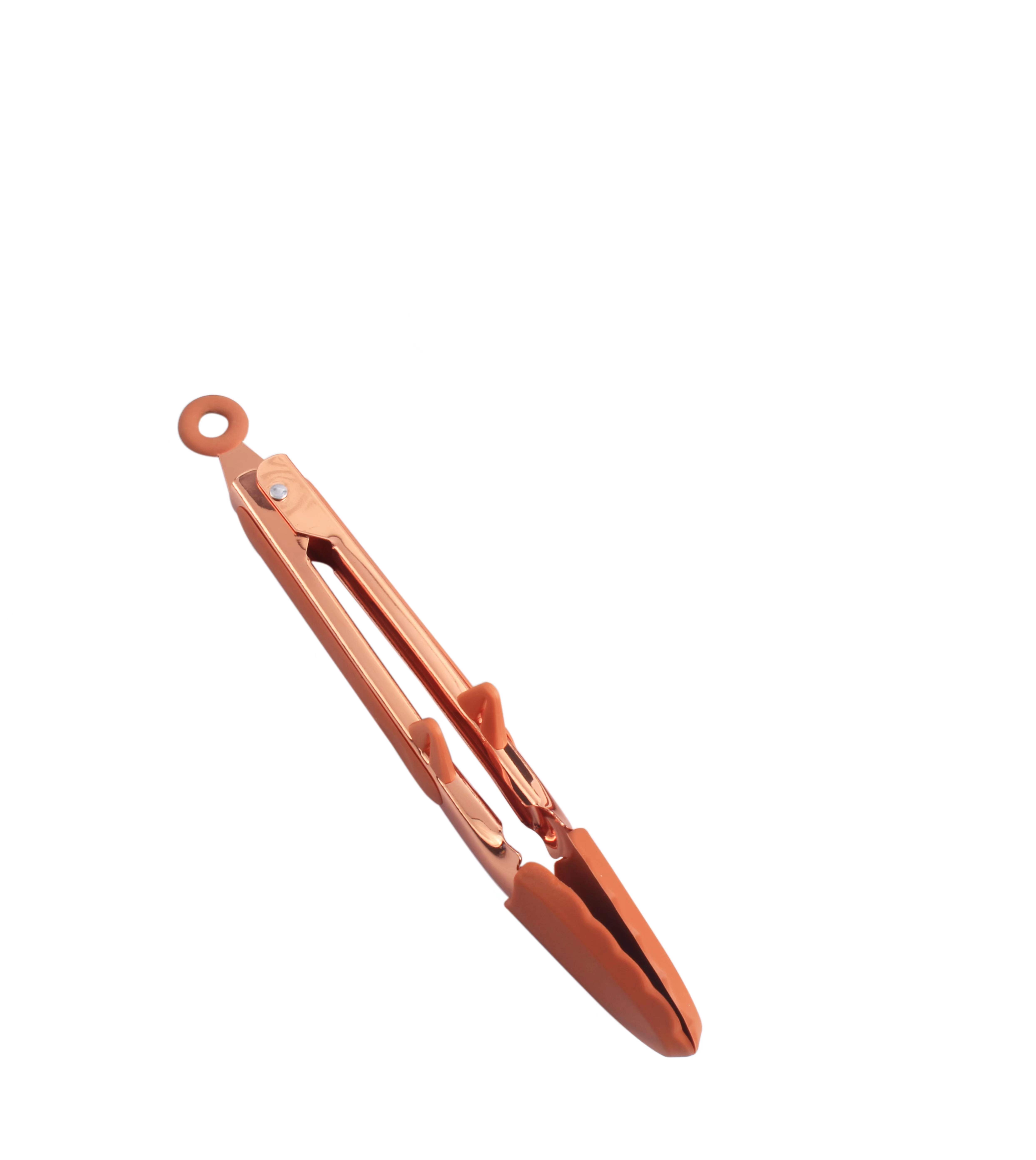 9 inch stainless steel copper food tongs