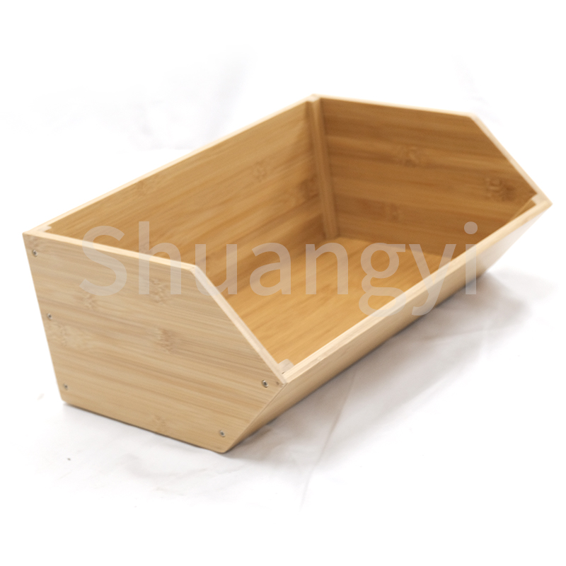 Bamboo inclined mouth condiment storage box