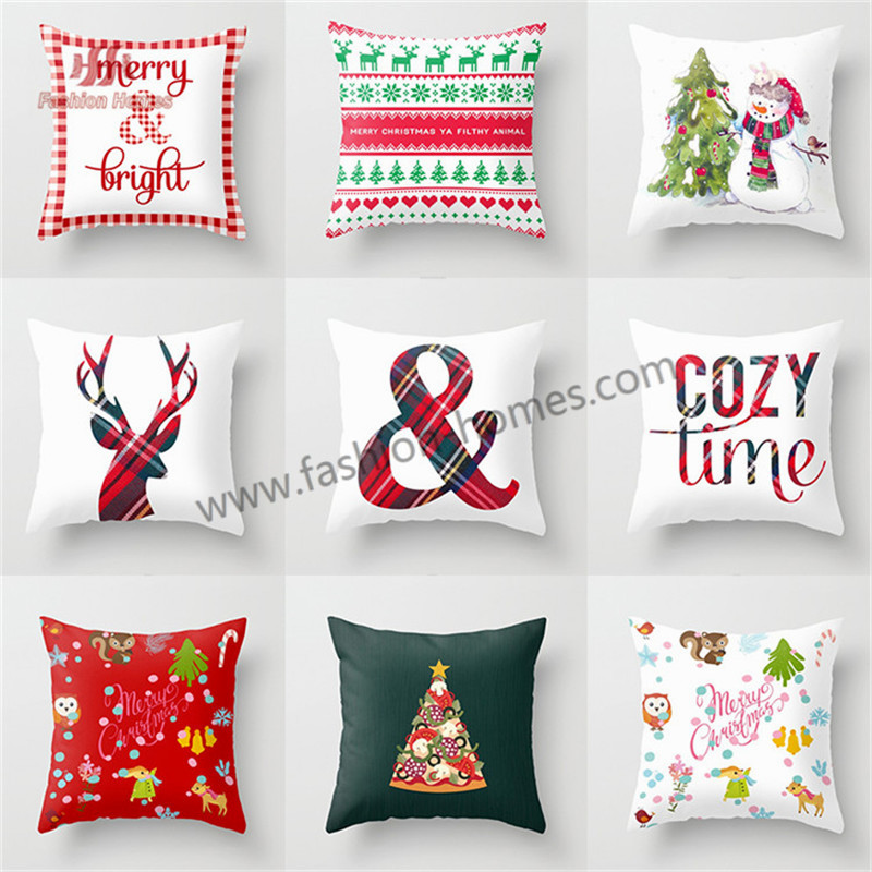 Christmas Theme Printed Cushion Cover