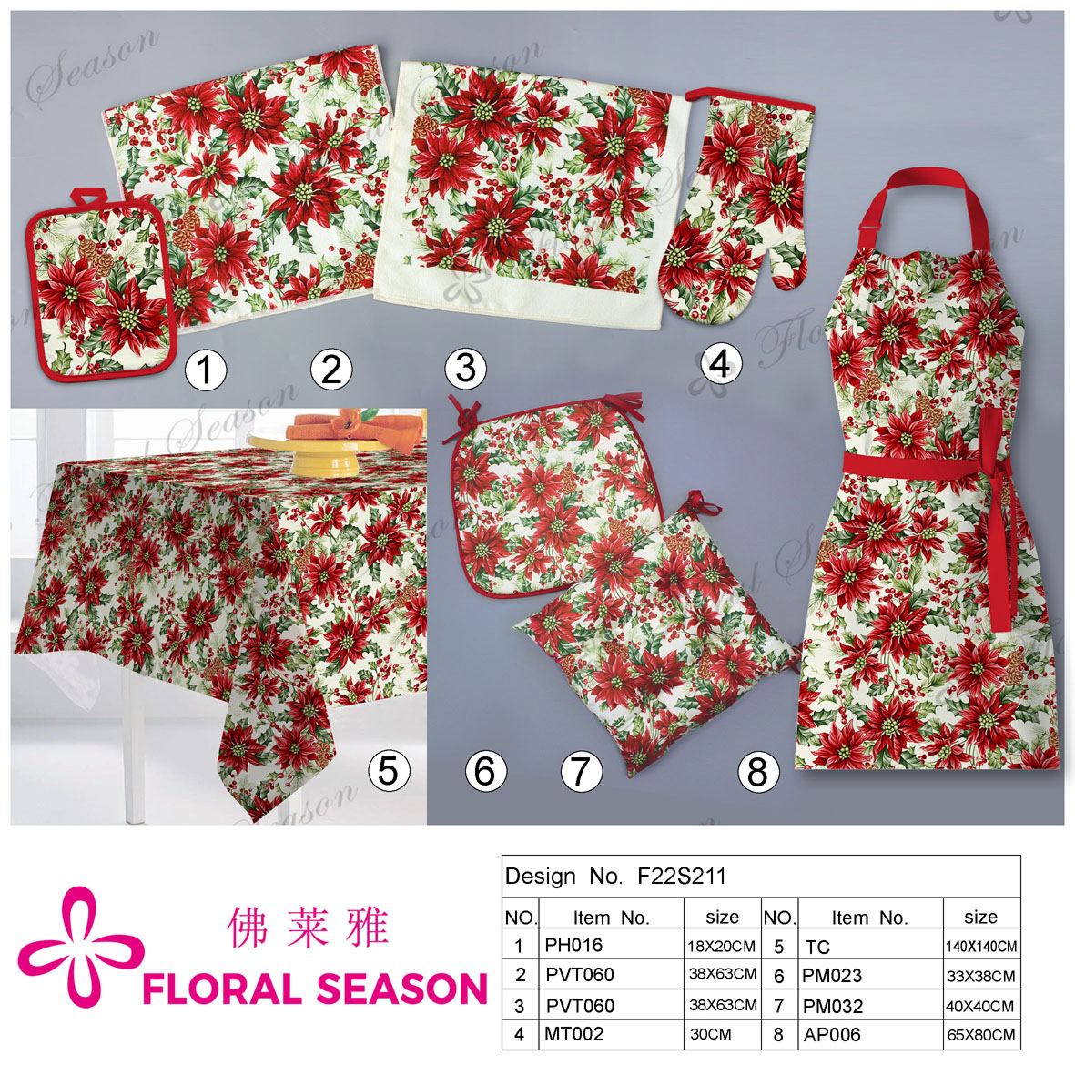 Christmas Kitchen Textile, Apron,towel,pot Holder,oven Mitt, Table Cloth,cushion, Chair Pad