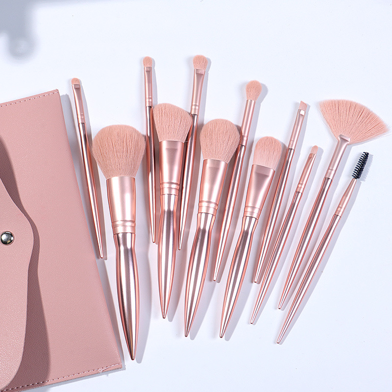 New 12 pcsmatte Rose gold makeup brushes super soft brush set
