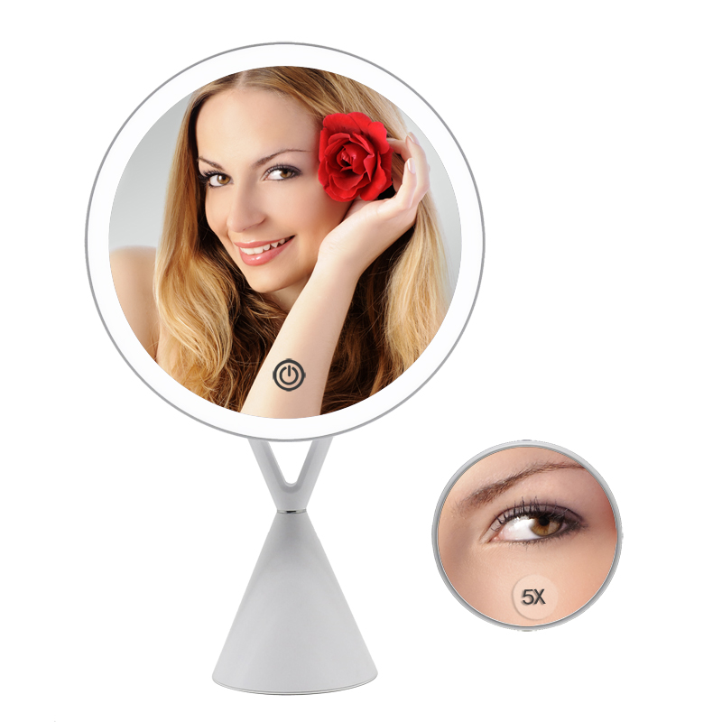 5X Magnifier 4PCS AAA battry round shape makeup mirror