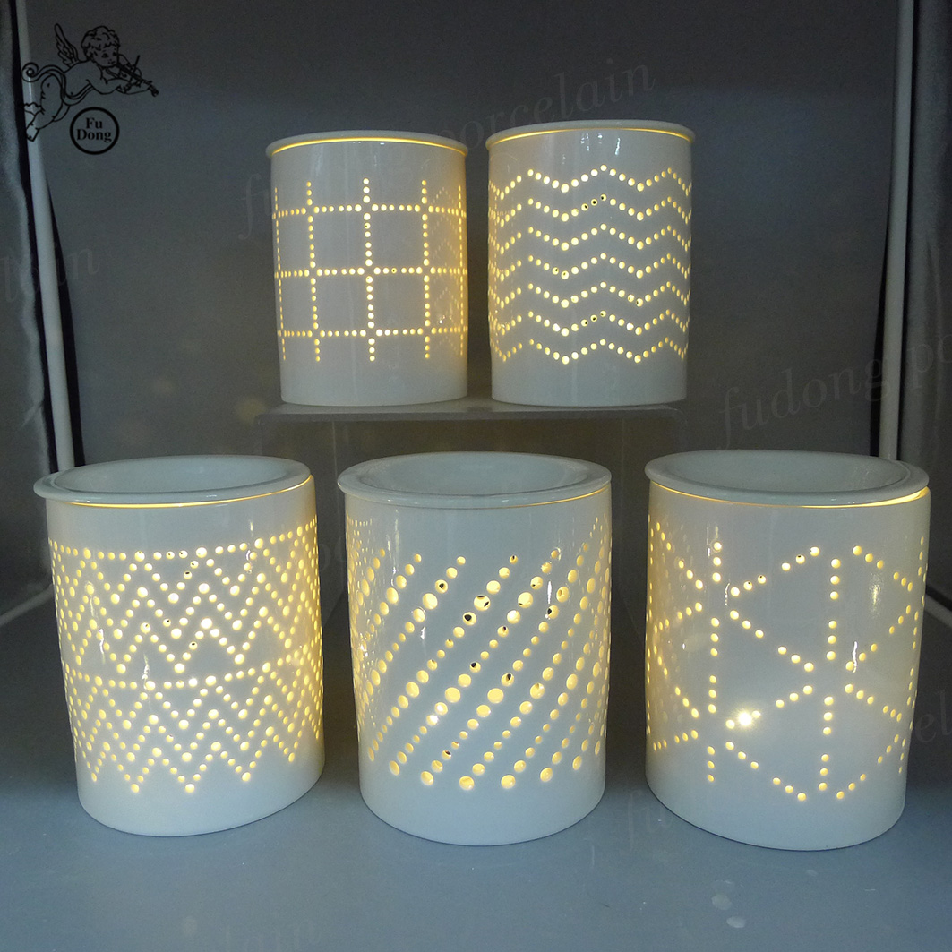 ceramic Gradient Spring/Heart/ Floral/Geometry/ carved out/ pierced Oil burner/ aroma diffuser