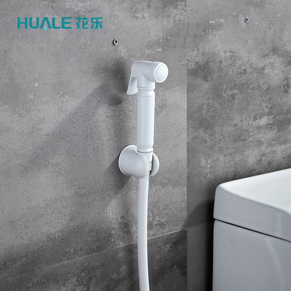 Single function portable white round plastic shattaf set