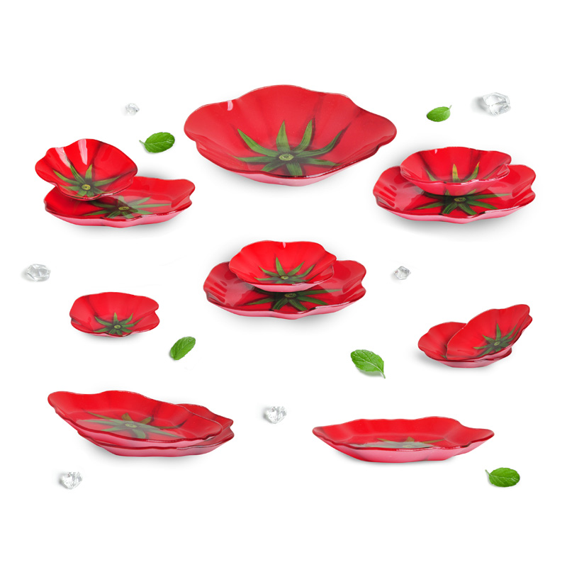 glass dinner set