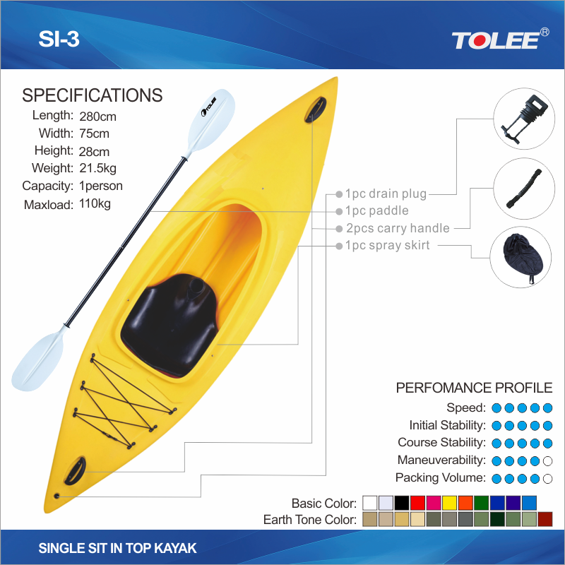 KAYAK TOLEE FACTORY single sit in kayak SI-3