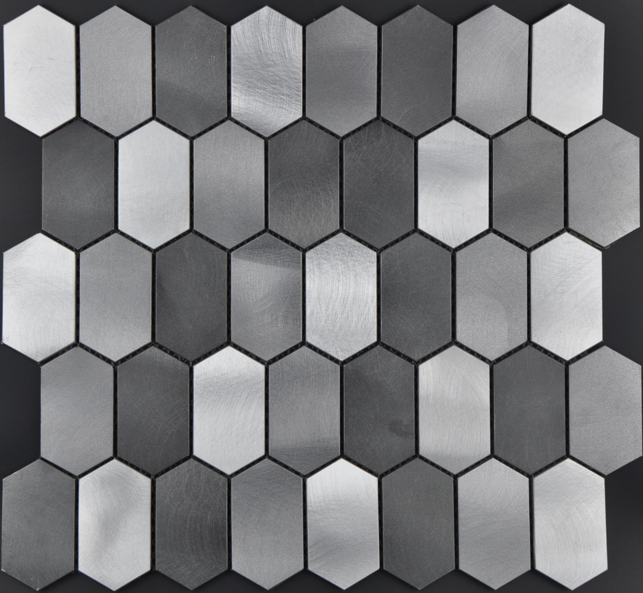 Hot Sale Item Brushed Aluminum and Stone Mosaic Panel Metal and Stone Mosaic Panel