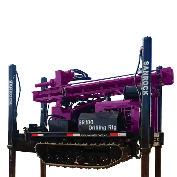180meters depth crawler DTH water well drilling rig with air compressor and mud pump