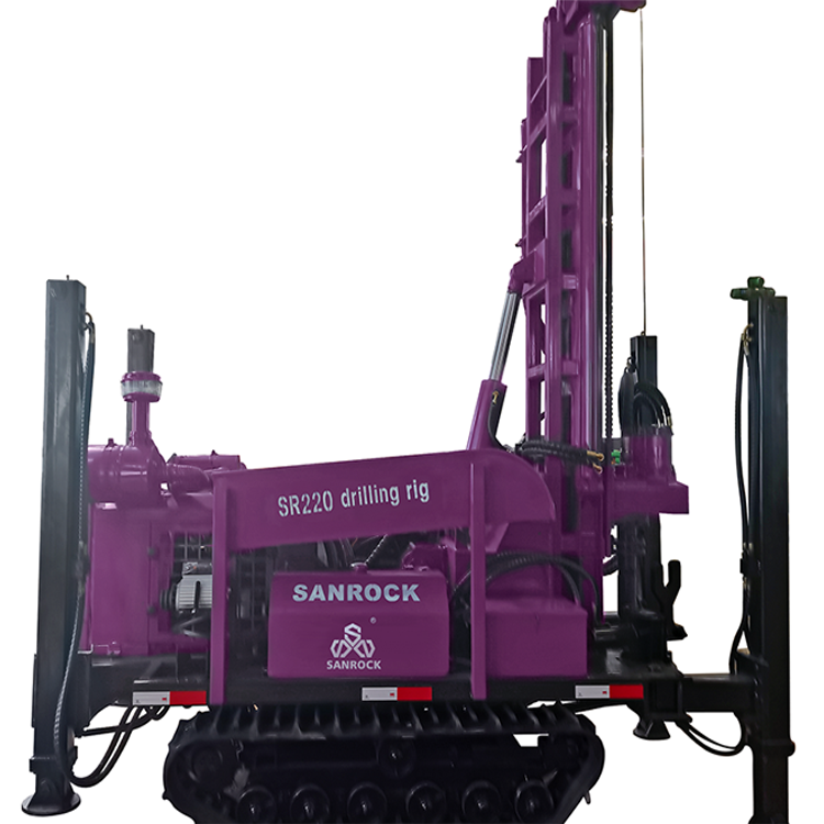 220meters depth crawler DTH water well drilling rig with air compressor and mud pump
