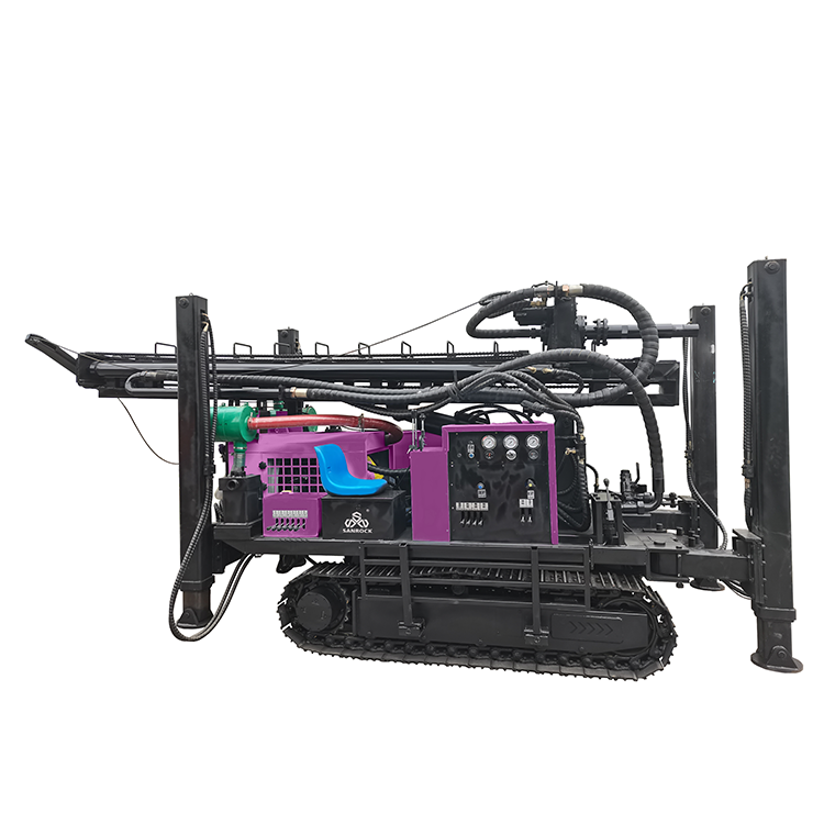 280meters depth crawler DTH water well drilling rig with air compressor and mud pump