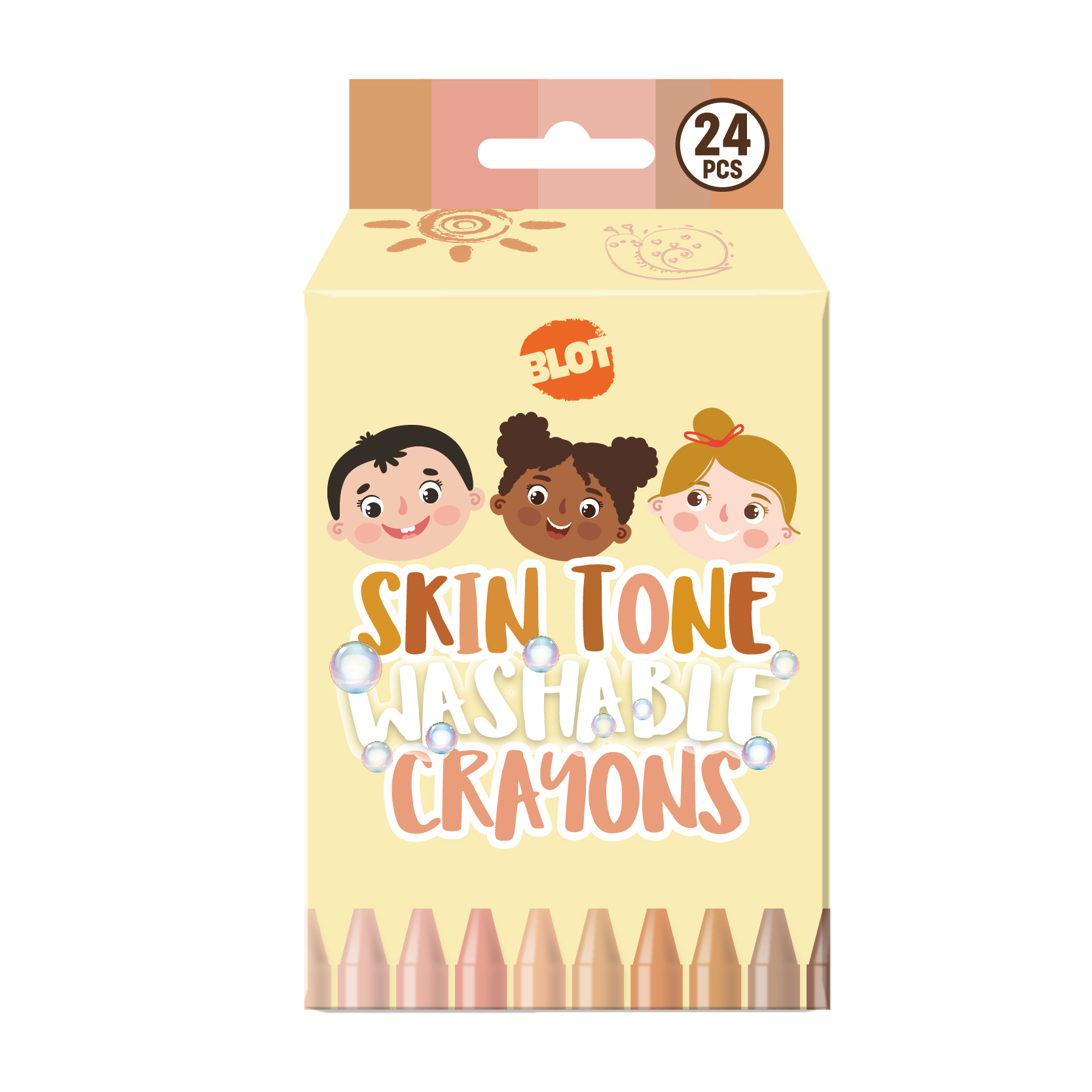Skin tone washable crayons