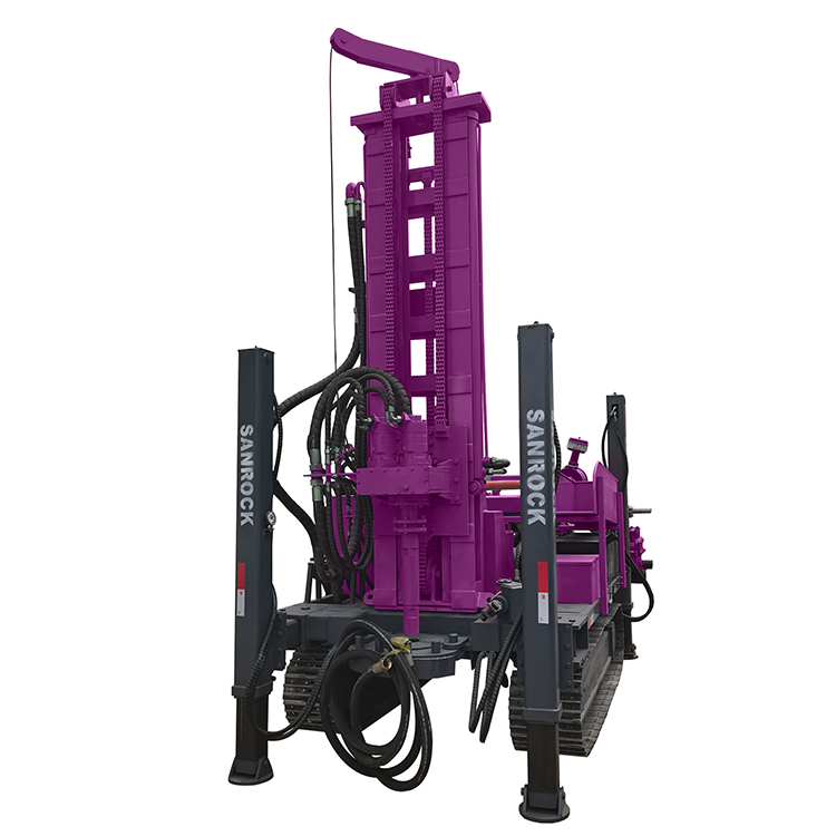 300meters depth crawler DTH water well drilling rig with air compressor and mud pump