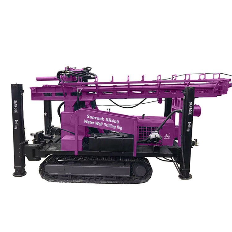 400meters depth crawler DTH water well drilling rig with air compressor and mud pump