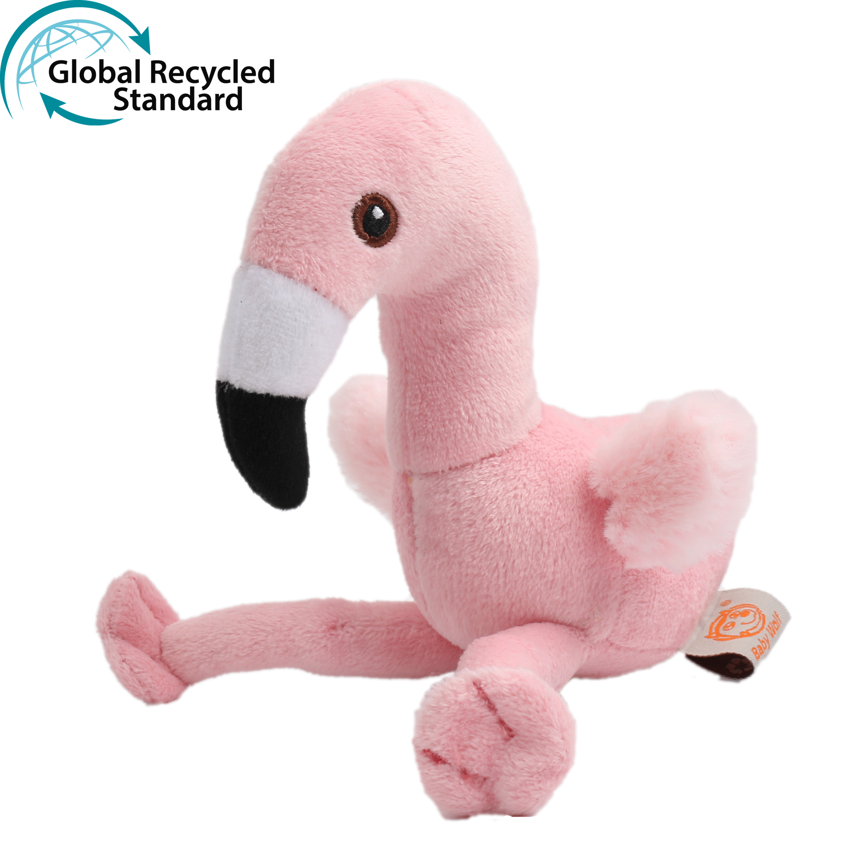 100% recycled plush toy flamingo
