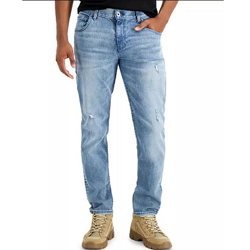 Factory Sales High Quality Leisure Breathable Monkey Wash Plus Size Blue Men's Jeans Zipper Fly