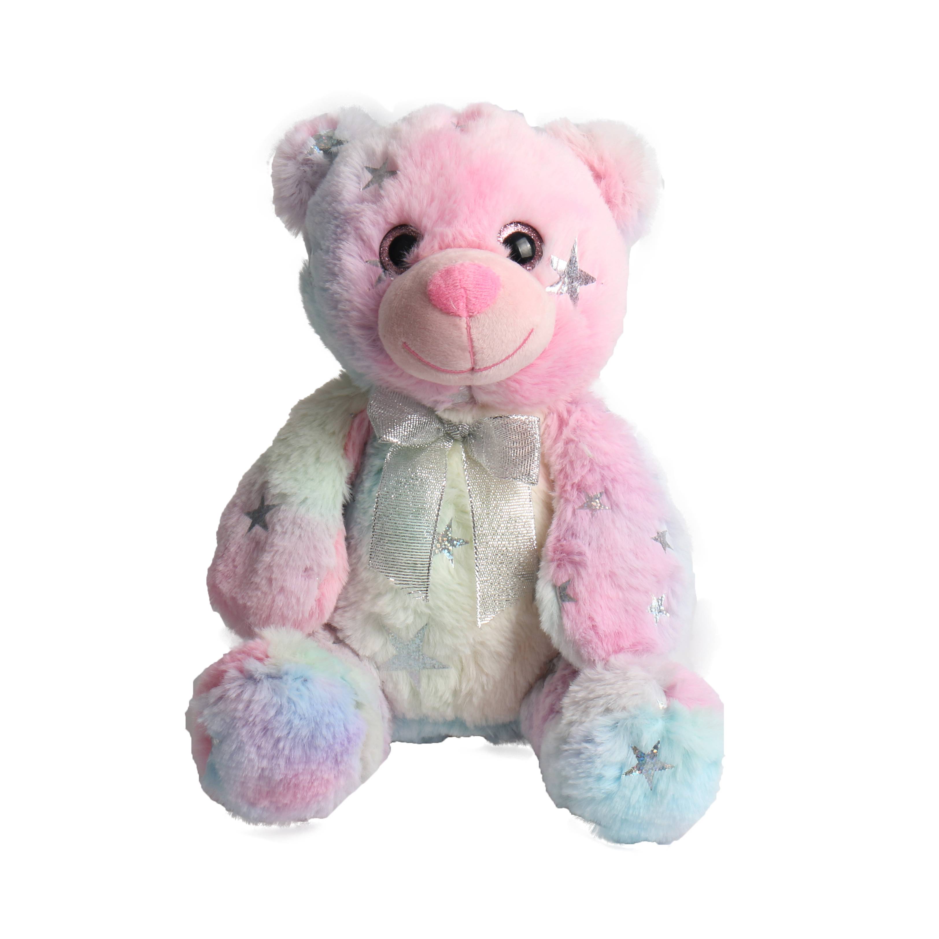 Tie-dyed multi-colour twinkle eyes stuffed animals plush teddy bear