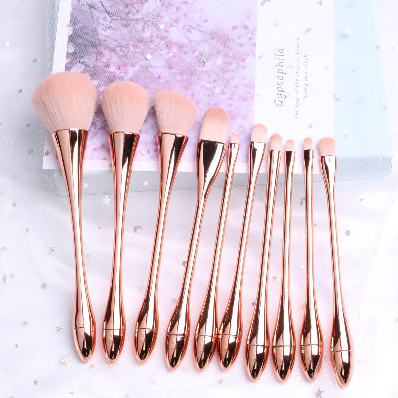 Small waist 10 makeup brush set Bucket brush bag Loose powder blush brush eye shadow brush