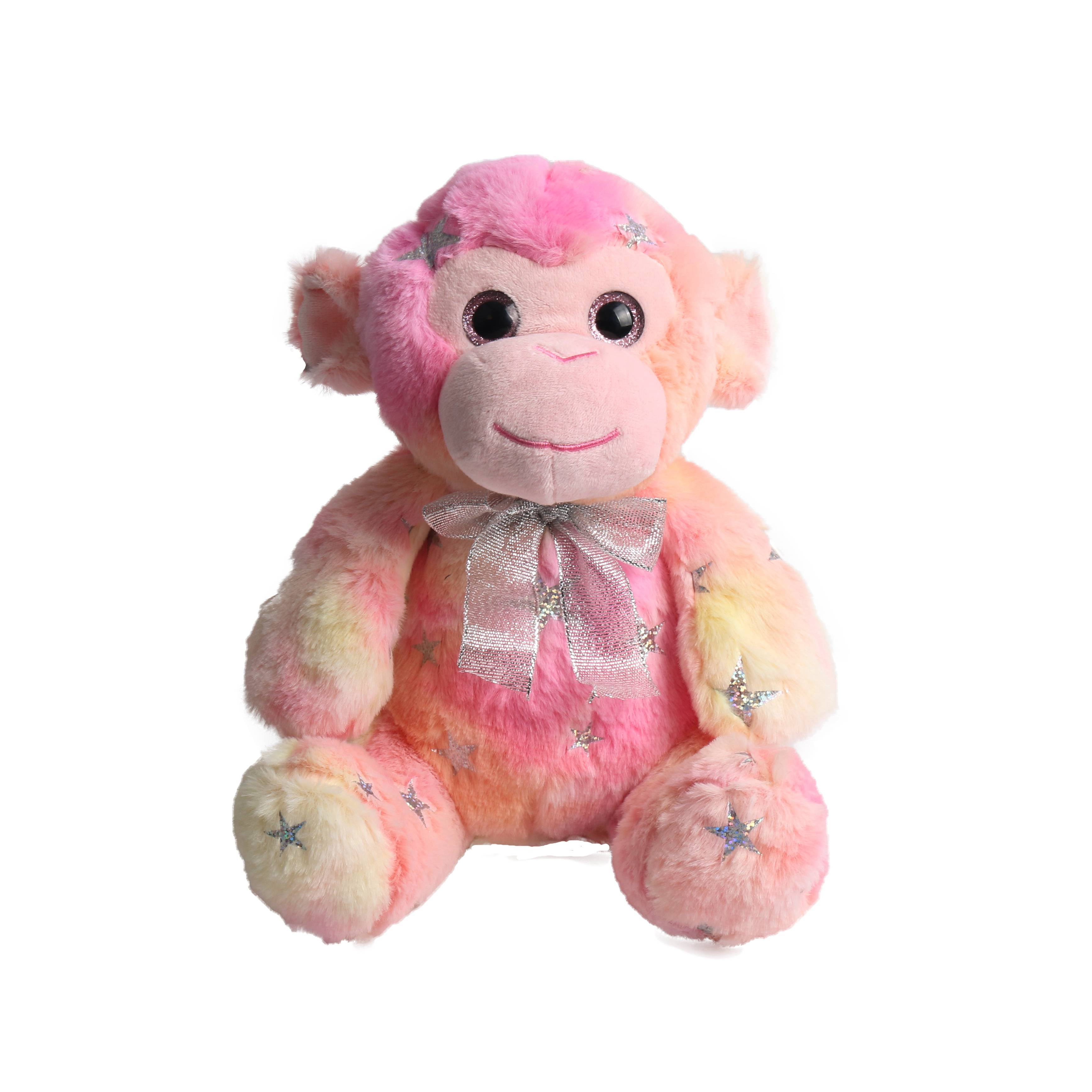 Tie-dyed multi-colour twinkle eyes stuffed animals plush monkey
