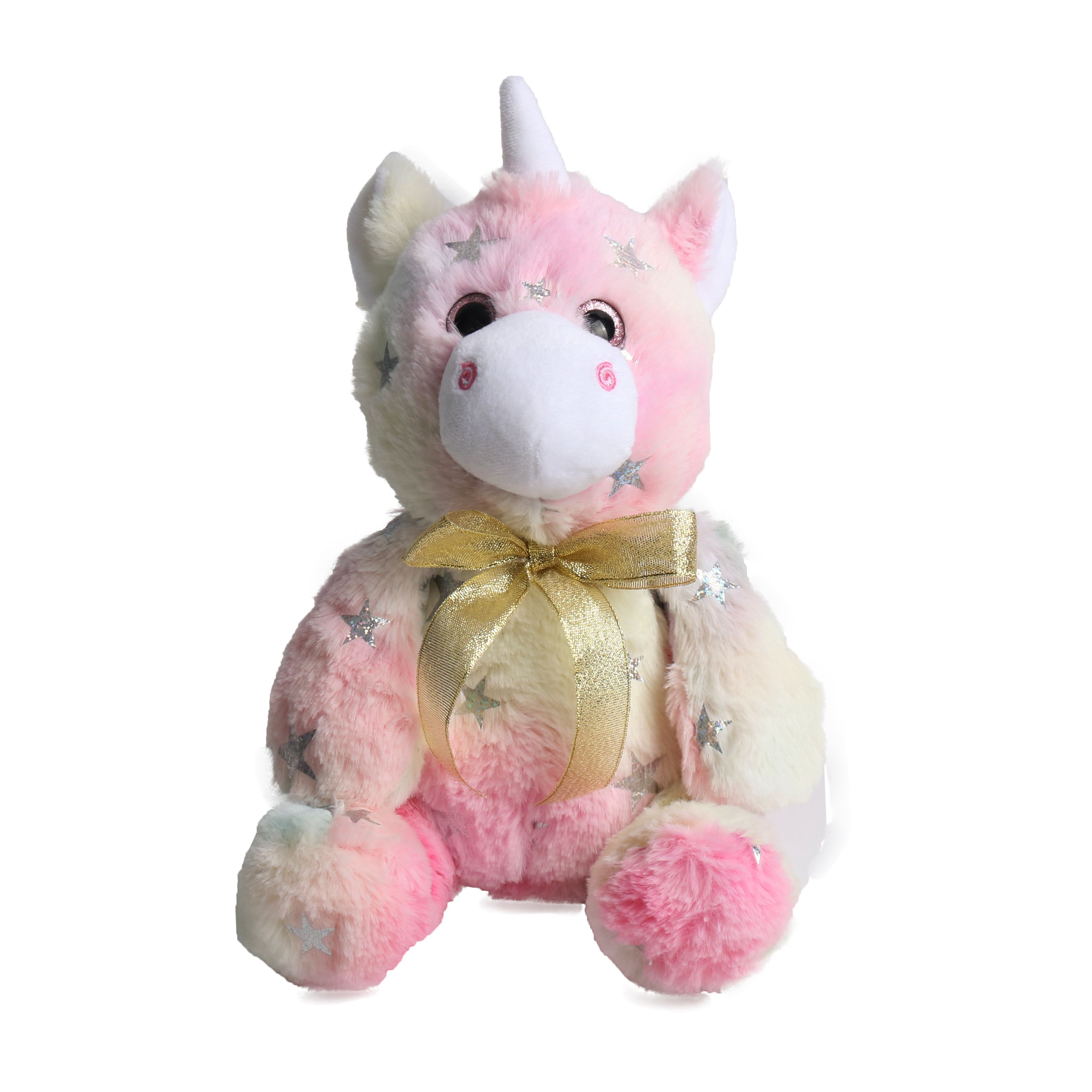 Tie-dyed multi-colour twinkle eyes stuffed animals plush unicorn