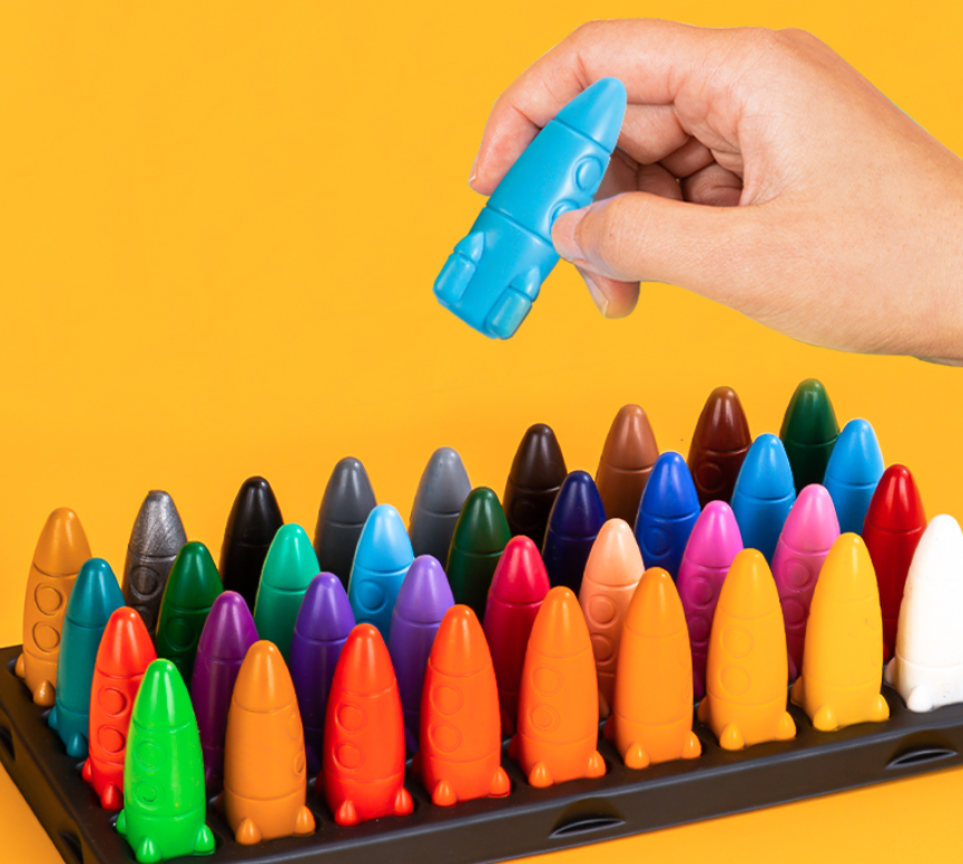 rocket shape crayon