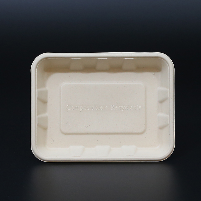 Compostable paper meat vegetable fruit tray