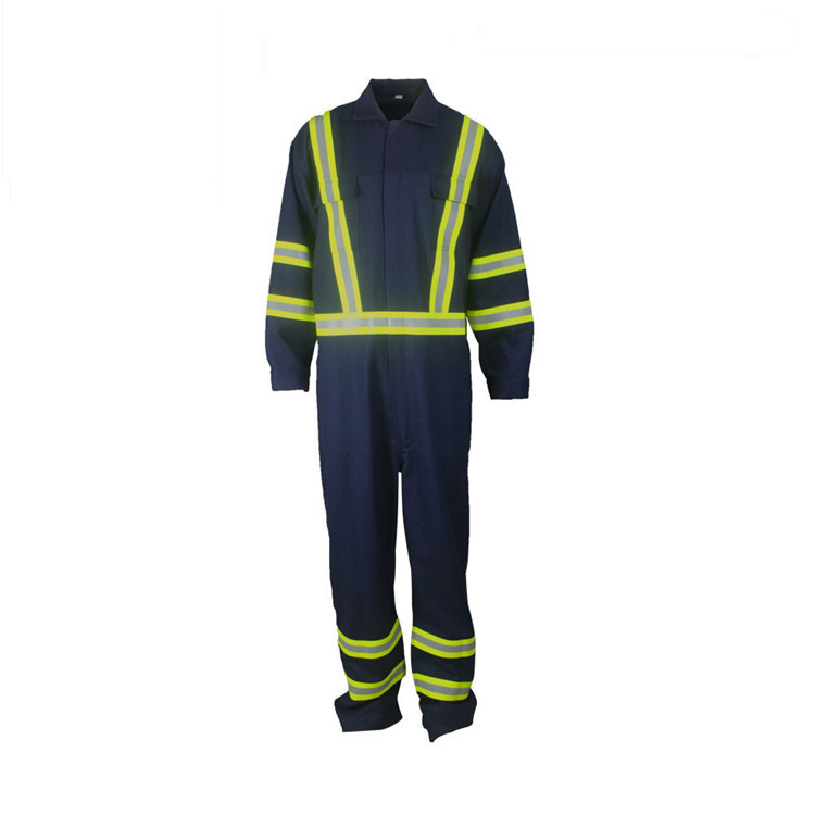 Custom flame retardant overall with reflective strip classic style