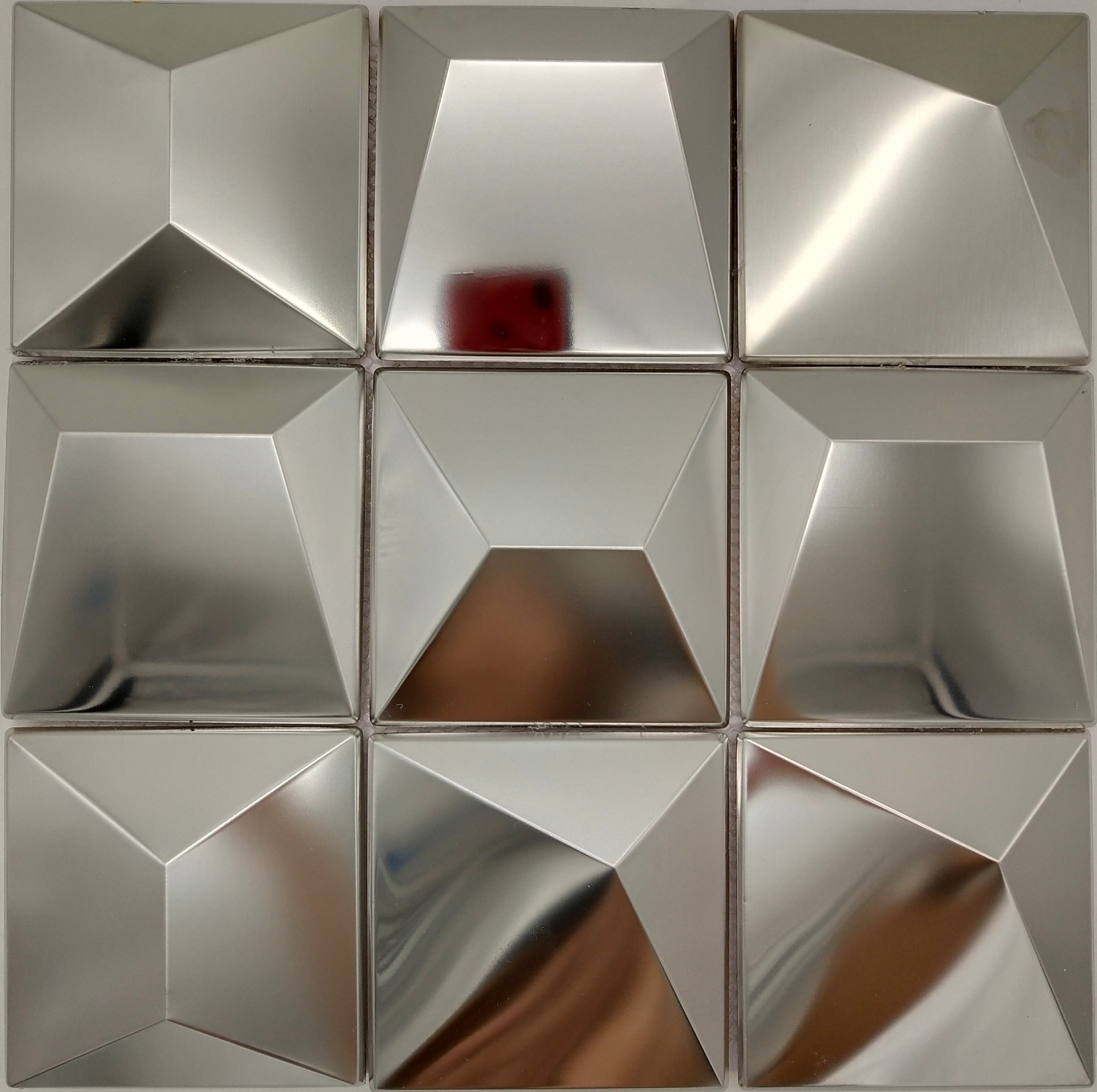 3D Luxury Shinny Square Black Stainless Steel Mosaic Glossy Metal Mosaic Panel for Wall Decoration