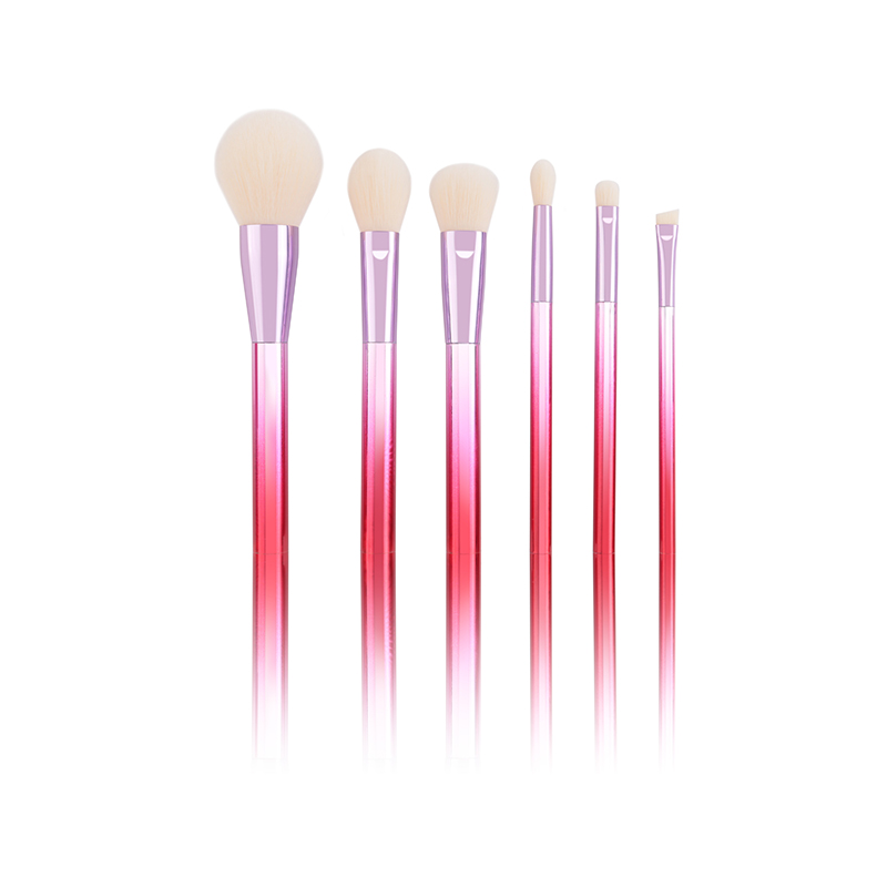 Plastic Makeup Brushes Synthetic Hair Cosmetic Brush Set