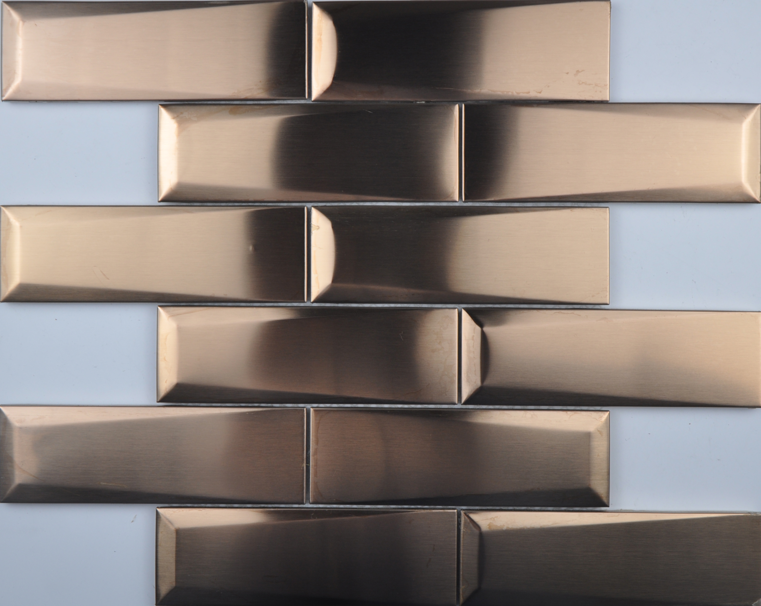 Glaze Rose Gold Stainless Steel China 3D Wall Mosaic Tile