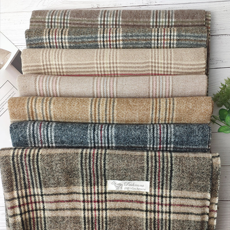 FS000562 ALLCH Custom Winter Scarf Classic Tassel Plaid Scarf Warm Tartan Wrap Shawl For Women Men