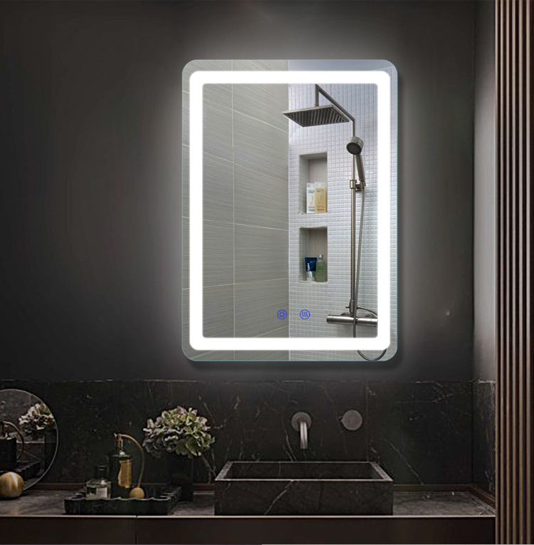 Touch module switch infinity luminous led bathroom mirror