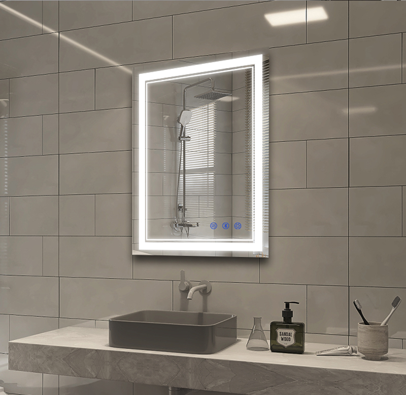 Wall-mounted led bathroom mirror with speaker