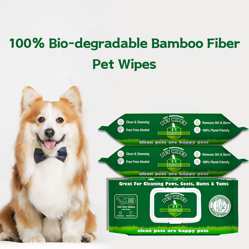 100% bio degradable pet wipes