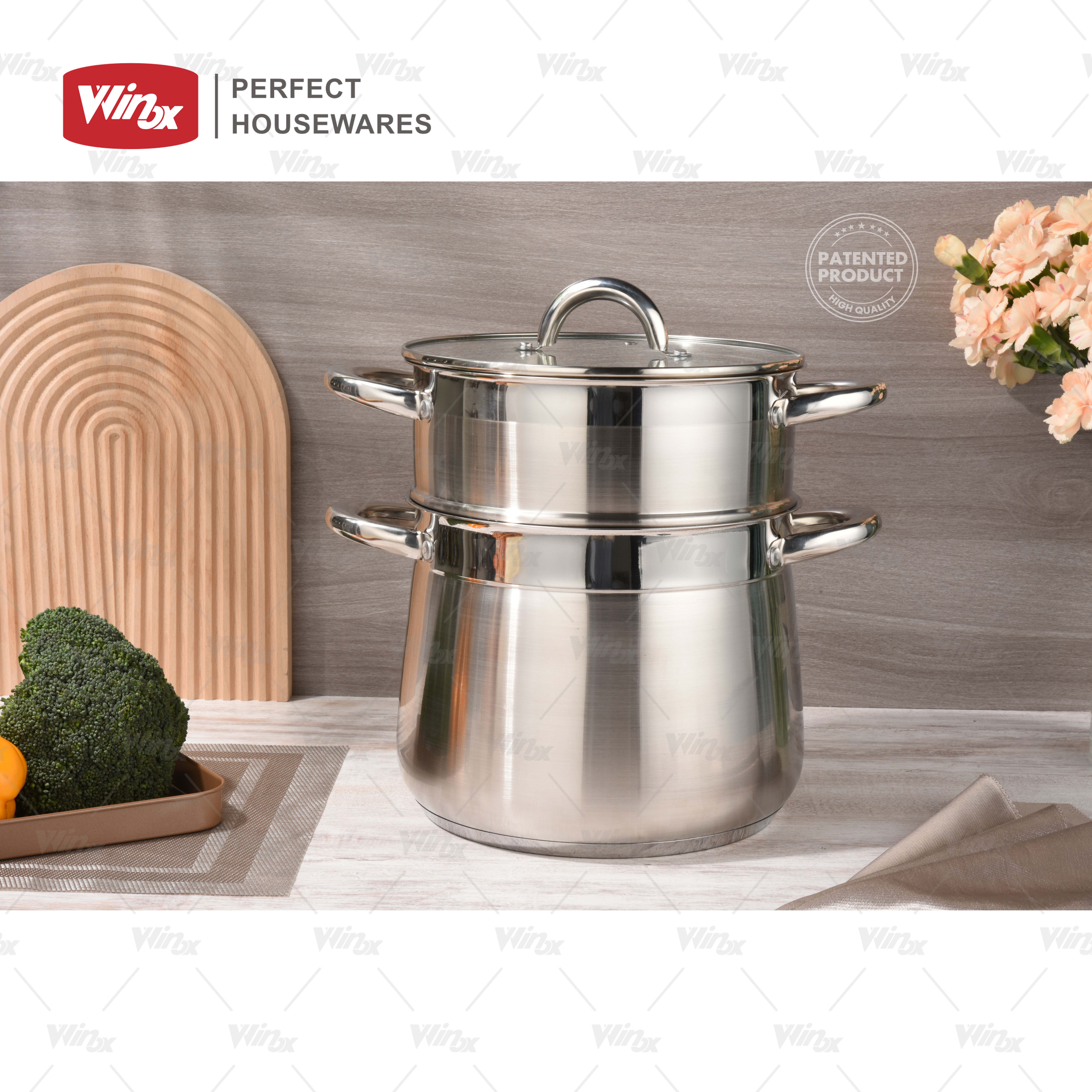 PHW Individual Packing TWO Layers Hollow Handles Steamer Pot Set Newest Skirt Design