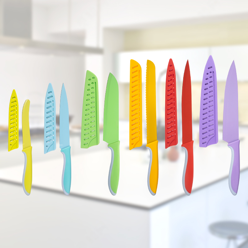 Stainless steel non-stick kitchen knife cover with knife cover