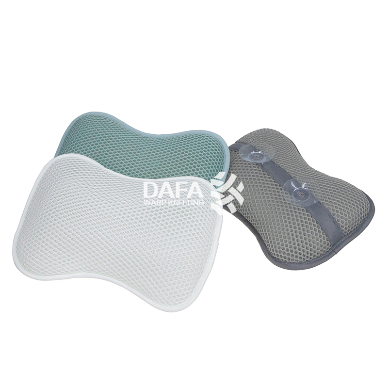 Mesh quick drying bathtub pillow with suction cup