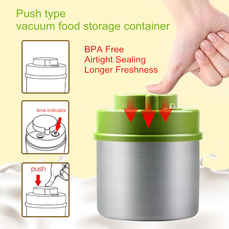 1300ML vacuum food storage container fresh keeping preservation airtight canister container