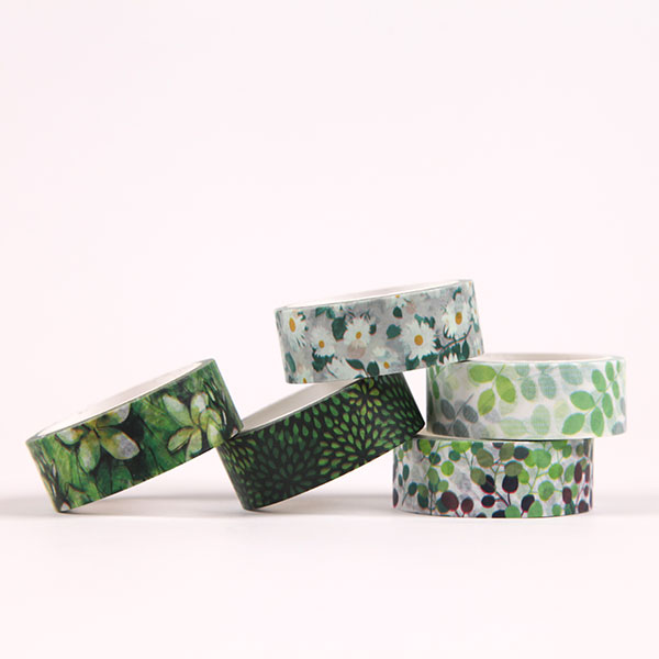 green series flowers and plants washi tape