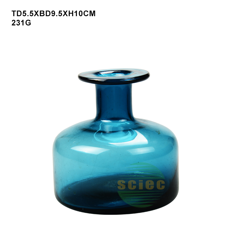 Wedding Decoration Hand Blown Tabletop Decoration Wholesale Clear Flower Bottle Glass Vase