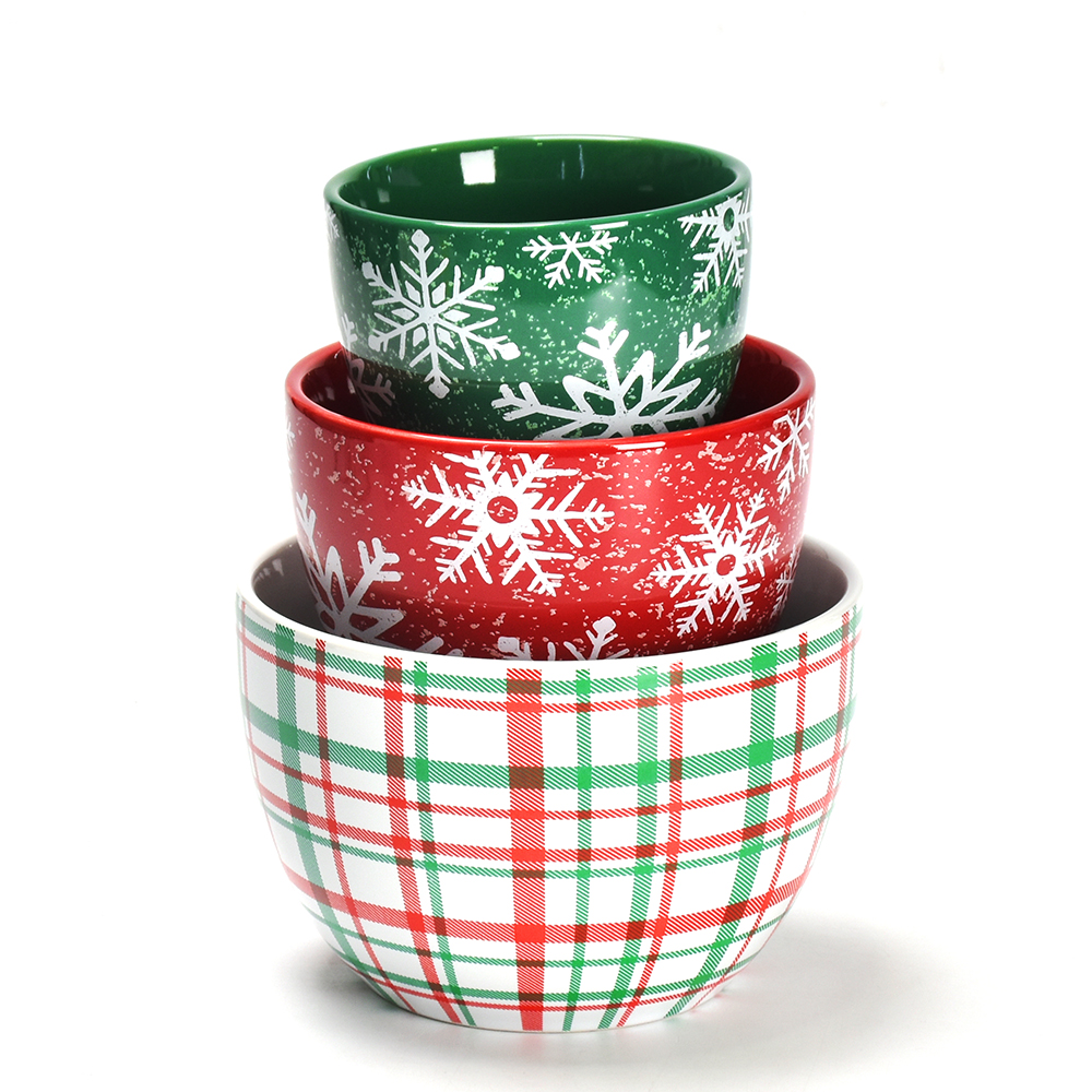 Christmas Custom fashion popular printed modern ceramic porcelain bowl