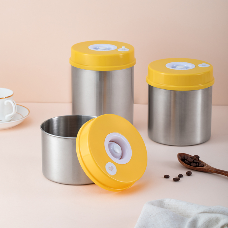 0.7L vacuum food storage container 3 sizes set fresh keeping preservation airtight press pump type SS stainless steel canister container wtih pump