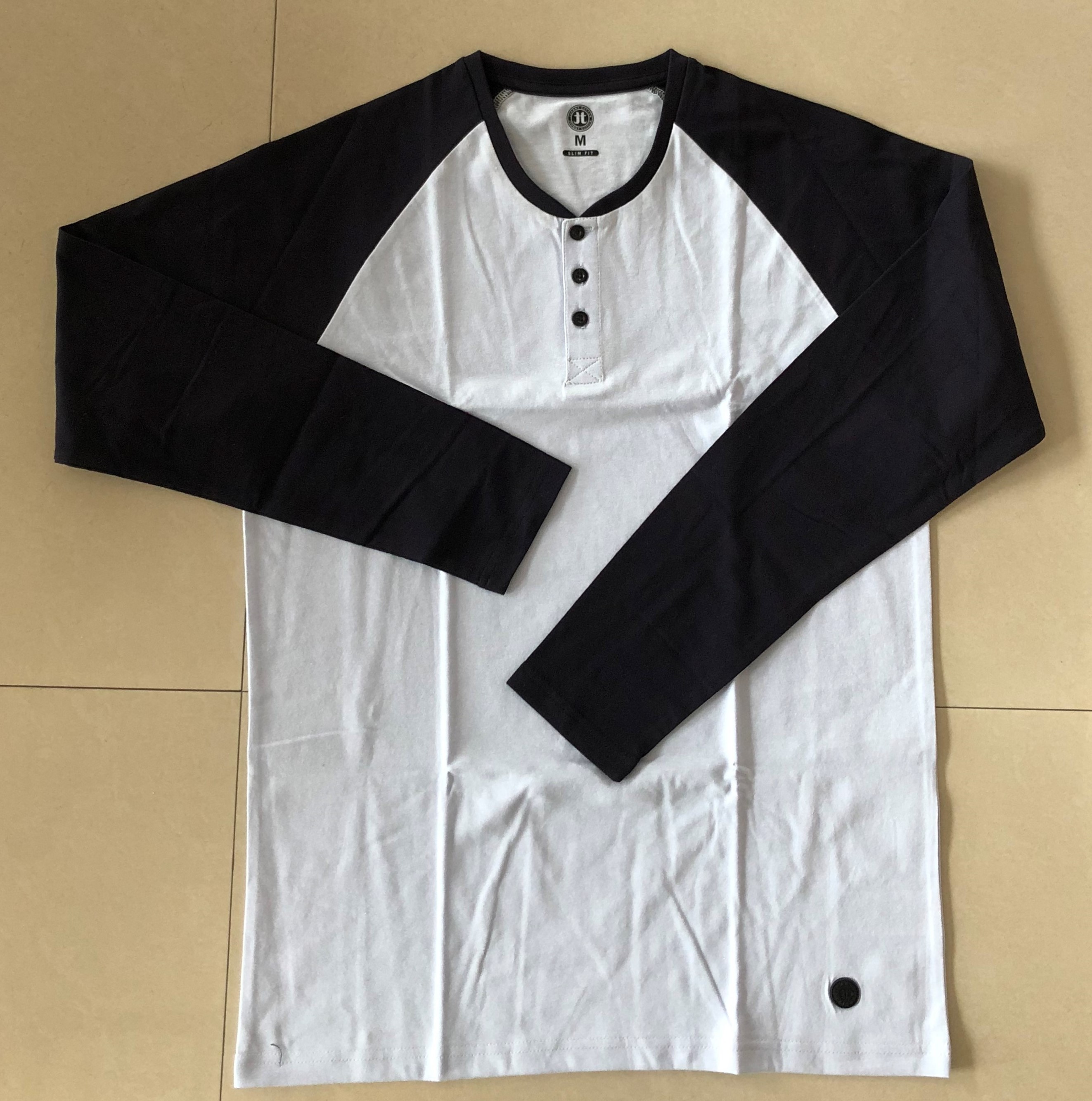 Men's colorblock henley tshirt HENLEY- 3/4 SLEEVE-